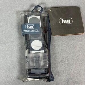 NWT Lug Luggage Belt and Luggage Tag Set Fog Gray White Polka Dot Travel‎ Gear